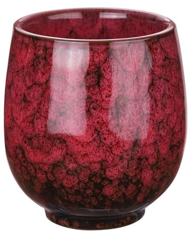 sourcing map Chinese Ceramic Teacup 5.41oz Traditional Gong Fu Tea Set Japanese No Handle Small Tea Cup for Mate Tea Coffee Wine Drinks, Warm Red