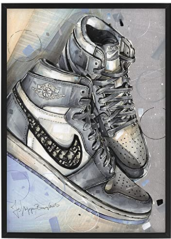 Sneaker Poster 29,7x42 cm - gerahmt und signiert