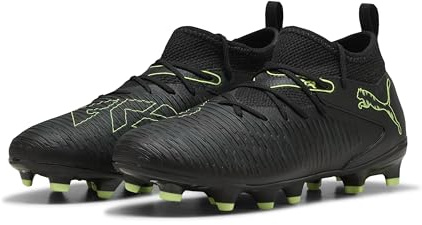 Puma Unisex Kid's Future 8 Match Fg/Ag Jr Soccer Shoe, Puma Black Fizzy Light Green Terrain, 29 EU