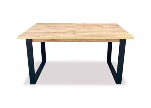 Meble Ares Esstisch Ausziehbar LOFT 200x100 – Ausziehbarer Esstisch – Esszimmertisch – Küchentisch – Tisch Wohnzimmer – Schwarze Beine