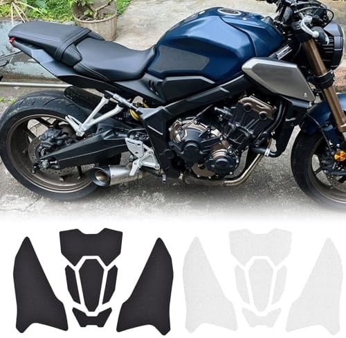 Midimttop Motorrad CB650R Nicht-slip Seite Kraftstoff Tank Aufkleber Tank Pad Schutz Aufkleber Aufkleber gas Knie Grip fit for HO&N&DA CB650R/CBR650R Zubehör 19-25 (Klar mit LOGO)