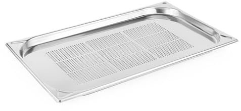 Vogue Heavy Duty Perforated St/St, GN 1/1 20mm | Perforations allow faster heating and cooling while letting excess moisture drain away, making it ideal for busy kitchens.