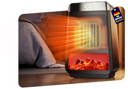 GZCHENHAO 6.0 Mini Heizlüfter Bad【Heizleistung Nr.1–SPD Zertifizierung】【7 sichere Schutzmechanismen】Keramik Heizlüfter Energiesparend Schlafzimmer Büro,Schwarz Camping Heizung Elektrisch