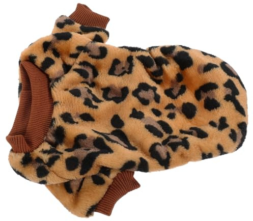 ROMISBABA Warmer Hundepullover Aus Weichem Reißfestem Flanell Mit Leopardenmuster Mittelgroß Winter Haustierkleidung Für Kleine Hunde Und Welpen