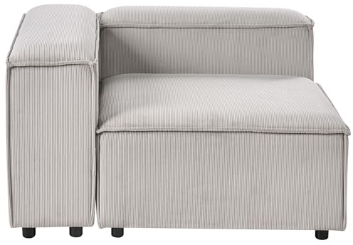 Beliani Eckmodul Taupe Cord Quadratisch Modul-Ecksessel mit Niedriger | Stoff, Beige, Gerade, Schaumstoff-Füllung, Wellenfederung, Sitzhöhe 43 cm, 120 x 120 x 68 cm, 100% Polyester