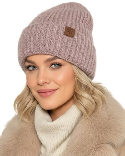 Baesics Beanie Mütze Damen Herren - Strickmütze Winter warm gefüttert weich | Weich und dehnbar mit Fleecefutter, sitzt bequem in Einheitsgröße. Für Herbst, Winter und als Geschenkidee