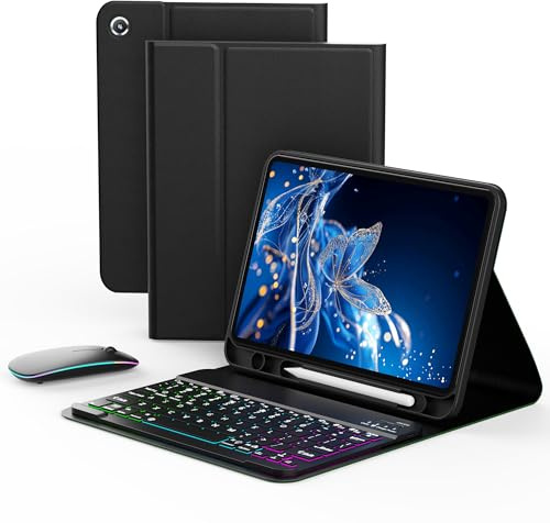 Funda con teclado y ratón para Samsung Galaxy Tab A9 Plus (negro)