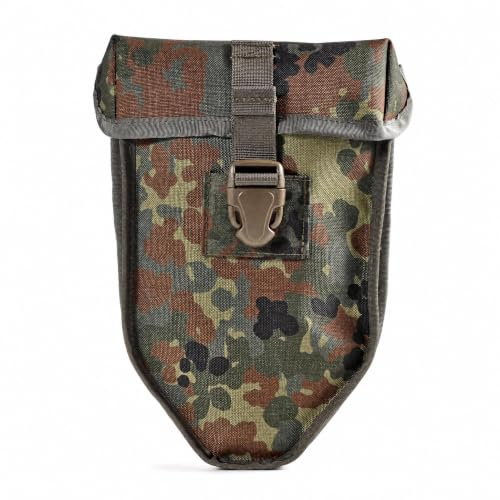 Klappspatentasche MOLLE/PALS für BW-Klappspaten (gefaltet) - Cordura 1100D, 3 Befestigungsgurte, Ablauföse, 26 x 17 x 5 cm, Made in Germany