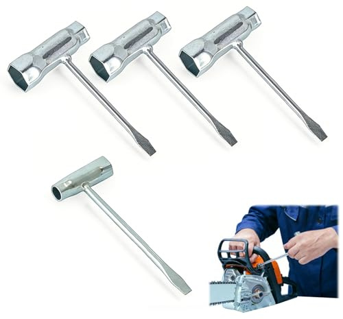 YTAXYZWR Zündkerzenschlüssel Set - 4-teilig, hochwertiger T-Schlüssel für Motorrad, Rasenmäher und Kettensägen, 13 mm x 19 mm, ergonomischer Griff für komfortable Anwendung