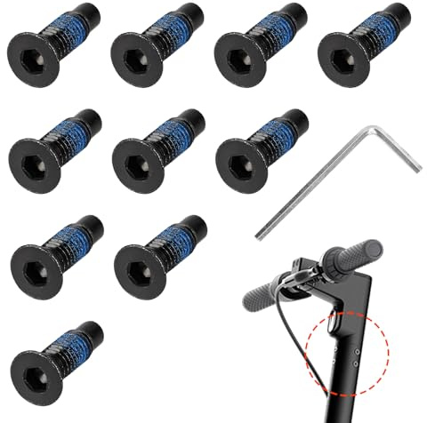Zolara 10 Pièces Vis pour Trottinette, Vis de Guidon de Scooter, Scooter Vis à Tête Frontale Accessoires, compatible avec les Trottinettes Xiaomi M365 1S Pro, Ninebot Max, G30, Séries ES et F
