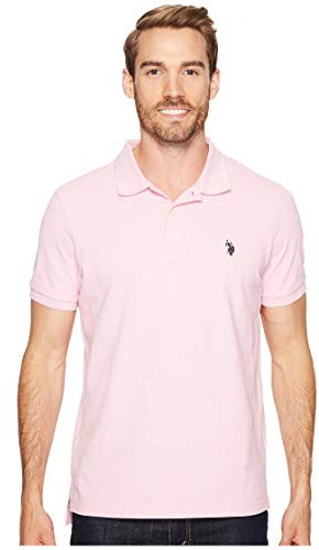 U.S. Polo Assn. Men's Classic Polo Shirt (Color Group 3 of 3) Shirt, Pink Sunset Heather, XL