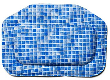 Croydex Blue Mosaic Printed Bath Pillow with Hygiene 'N' Clean