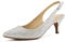 Greatonu Slingback Donna Scarpe Eleganti Decollete con Tacco Medio a Gattino e Punta, Argento EU 40