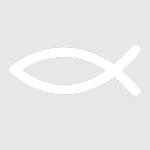 timalo® Christlicher Fischaufkleber fürs Auto 9x3cm Ichthys (weiß) Autoaufkleber Fische