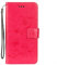 Samsung Galaxy J6 Phone Case 2018, PU Leather Flip Notebook Wallet Case Embossed Lotus Butterfly with Stand Card Holder ID Slot Folio TPU Bumper Protective Skin Cover for Samsung Galaxy J6 Rose Red