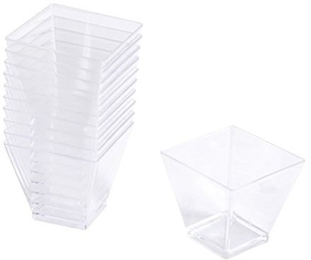 Homéa Mini-Gläser, quadratisch, Einweg, 6 cl, transparent, 25 Stück