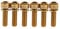 6PCS Bicycle Stem Screw Titanium Alloy Bike Stem Tapered Screw Top With Washers Set For Bicycle Stem (Golden)