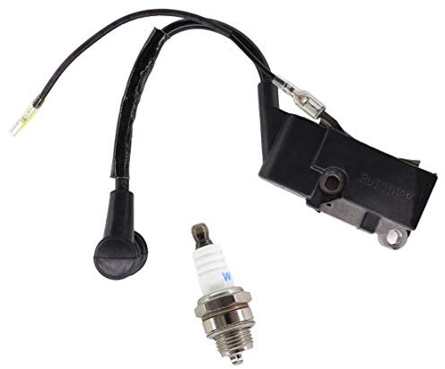 AISEN Zündspule mit Zündkerze für MTD GCS4600/45, Raptor 245, Scheppach CSH46 Kettensäge