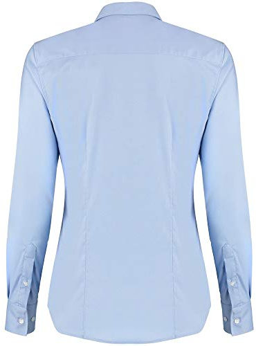 Kustom Kit Women's Long Sleeve Tailored Stretch Oxford Shirt - Light Blue, 6 UK
