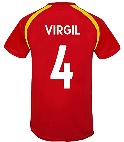 Liverpool FC Mens Virgil 4 Poly T-Shirt Red LFC XXL