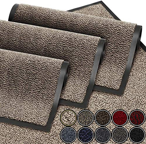 GadHome Fußmatte Beige Grau 40x60 cm | Eingangstürmatte wasserdicht waschbar strapazierfähiger Schmutzfänger | Rutschfester Schmutzfängerfußmatte für Haustür, Flur, Eingang, Küche, Schlafzimmer