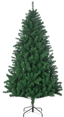 HOMCOM Künstlicher Weihnachtsbaum 180 cm mit 1000 Spitzen Metallständer | Künstlich Tannenbaum, Christbaum, Weihnachtsdeko, für Drinnen