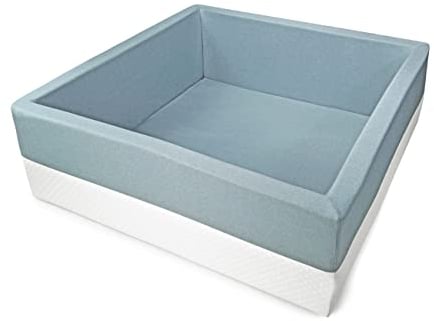 Rainbow Kids - XXL Luxus Bällebad Bällepool Bällebecken Spielbälle Kugelbad Bällchenbad Spielbecken Ball Bällepool (90x90x40 ohne Bälle)- Mint-Weiss