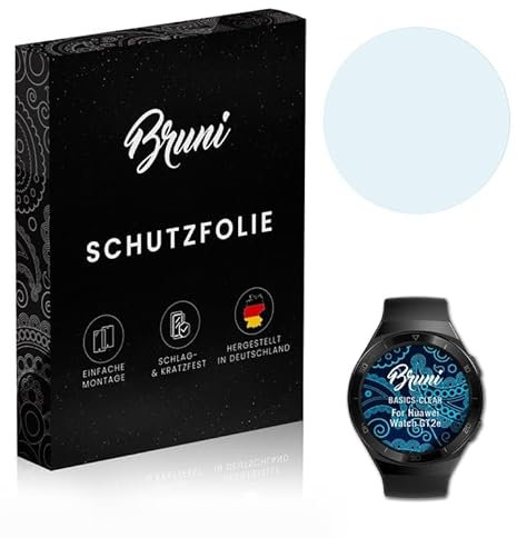 Bruni Schutzfolie kompatibel mit Huawei Watch GT2e Folie, glasklare Displayschutzfolie (2X)