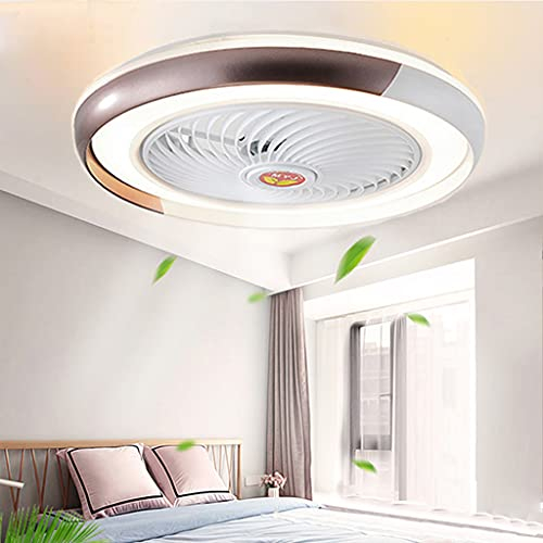 Ventilador De Techo 60W LED Lámpara Luz Creative Regulable Invisible De Bajo Ruido Adecuado Para Sala De Estar Dormitorio Habitación Infantil,Negro