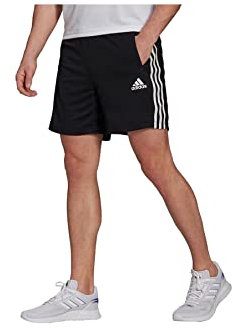 adidas Mens Primeblue Designed to Move Sport 3-Streifen Shorts, Black/White, L