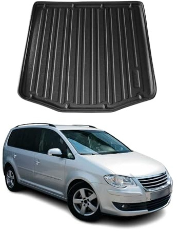 OMAC Bandeja Maletero Alfombrilla Compatible con VW Touran 2003-2010 Negro TPE