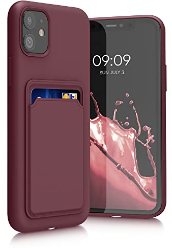 kwmobile Handyhülle kompatibel mit Apple iPhone 11 Hülle - Handy Cover mit Fach für Karten - in Tawny Red