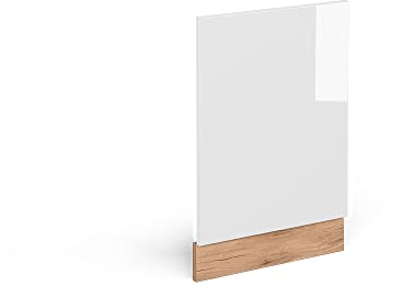 Vicco façade R-Line, Blanc Haute Brillance/Chêne de Force doré, 45 cm sans Plan de Travail