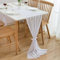 CHUQING Tischläufer Weiß Chiffon Tischläufer Hochzeit Kommunion 420 cm x 70 cm Weiss Table Runner