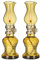 2 Stück Glas Öllampe, Vintage Glas Klar Kerosin Lampe Innen Dekorative Hurricane Lampe Öllaterne für Tischdekoration und Notbeleuchtung (Braun)