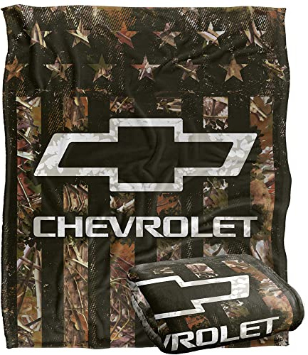 LOGOVISION Chevy Blanket Silky Touch Kuscheldecke mit Camouflage-Logo, superweich, 152 x 127 cm