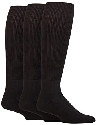 IOMI SOCKSHOP Footnurse Mens and Ladies Cushion Foot Bamboo Diabetic Knee High Socks Pack of 3