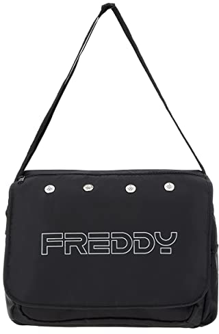 FREDDY - Messenger Bag Schwarz Nylon Mit Maxi-Logo, Schwarz , Taglia unica