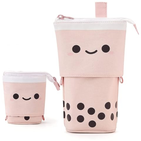 XOUDKE Astuccio Portamatite Matita Verticale per Bambina e Ragazza con Bello Gatti Kawaii, Rosa