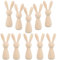 NUOBESTY 10 Stück Unvollendete Holzpflockpuppen Figuren Hasenpuppenfigur Unbemalte Pflockpuppen Blanko Holzhasenpuppe Tierpuppenkörper Für DIY Handwerk Kunst Zuhause Ostern Party Dekoration