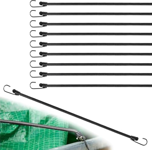 10er-Set Spanngurte, Spanngummi mit Haken, Expander mit Haken, Fahrrad Spanngurte Spanngummi - Bungee Cord Set für Fahrräder Gepäck Dachträger Camping(30cm)