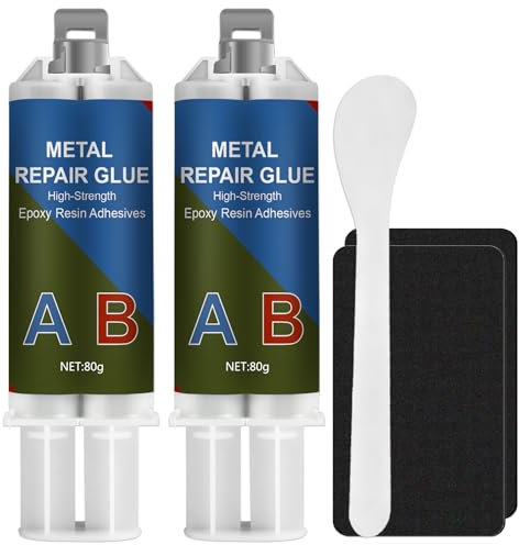 160 g Colla per metallo extra forte, metallo liquido resistente al calore, bicomponente per metalli per riparare fessure e crepe sulla superficie di acciaio inossidabile, legno, ceramica ecc.
