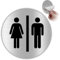 LEIASA | Señal Adhesiva WC Mujer & Hombre - Grosor 0.6 mm - Diámetro Ø 100 mm - Aluminio Señalización De Baños - Señal Aseos - Signo Baño - Cartel adhesivo WC Mujer & Hombre