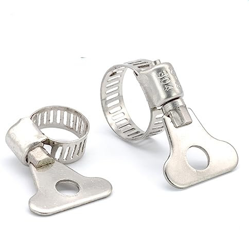 Hose Clips,Tube Hose Joining Clip,Jubilee Clip, 5/10pcs Worm Gear Hose clamp Adjustable 6 63mm Key clamp Hose Clip for Water Pipe Dryer Vent clamp,13,19mm 10pcs (Size : 6 12mm 10pcs) (Size : 19 29mm