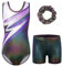 ZNYUNE Mädchen Turnanzug mit hose Haarband Set gymnastikanzug Kinder Shorts trikot turnen Ärmellos/Langarm Kleidung klassisch Turnbody B370 BlackPurple 12A