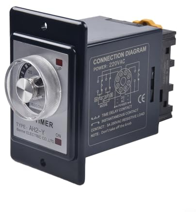 AH2 Y Minuteur de mise sous tension 60 secondes pour AC 220 V avec socle de prise