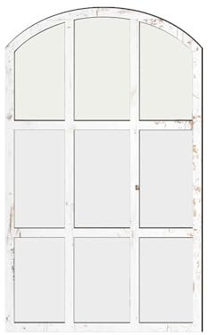 Kuntesetty Specchio a Forma di Arco per Finestra in Vetro Trasparente, Bianco