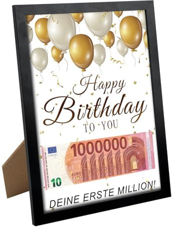 Fotorahmen Personalisiertes Geldgeschenke Geburtstag, Geschenk Deine erste Million, Lustige Geldgeschenke Verpackung,Geburtstagsgeschenk für Jungen Frauen und Männer