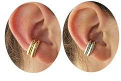 MelleFlarynsun 2 Pairs Chunky Ear Cuff Earrings Non Piercing for Women