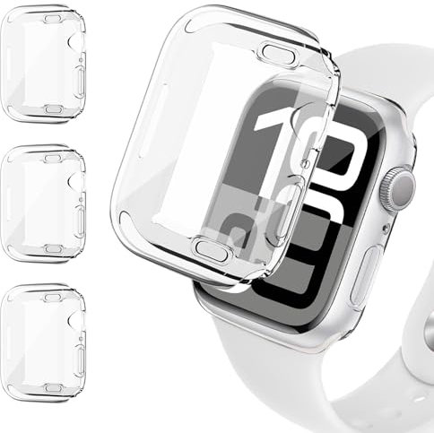 3 Piezas TPU Suave Protector para Apple Watch SE/2 40mm 44mm 46mm 49mm 45mm 42mm 41mm 38mm iWatch Case,HD Transparente Protección Integral con Pantalla Funda para Apple Watch 10 9 8 7 6 5 4 3 Ultra/2